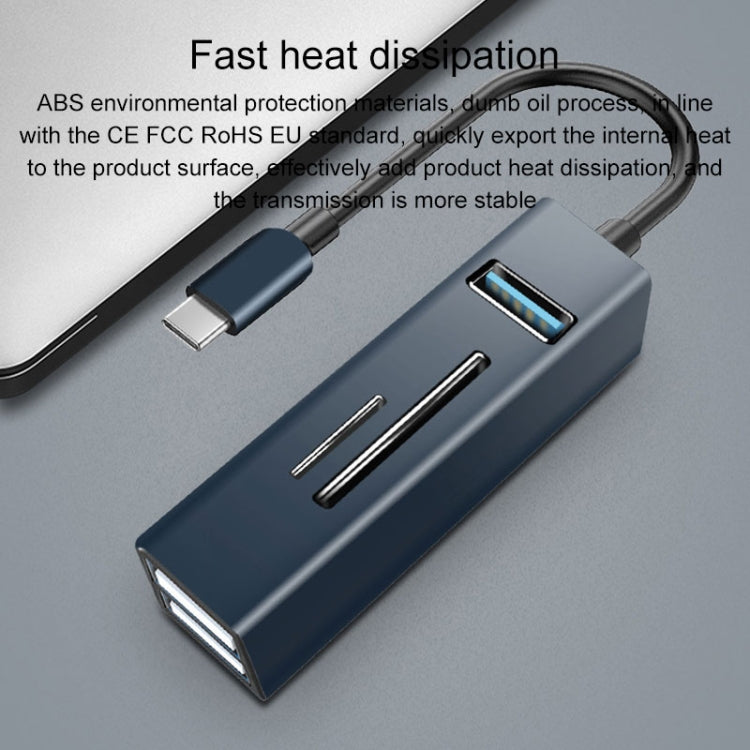 15101 อะแดปเตอร์ HUB USB3.0 5 ใน 1 เป็น 3 x USB + SD / TF Card Reader, USB3.0