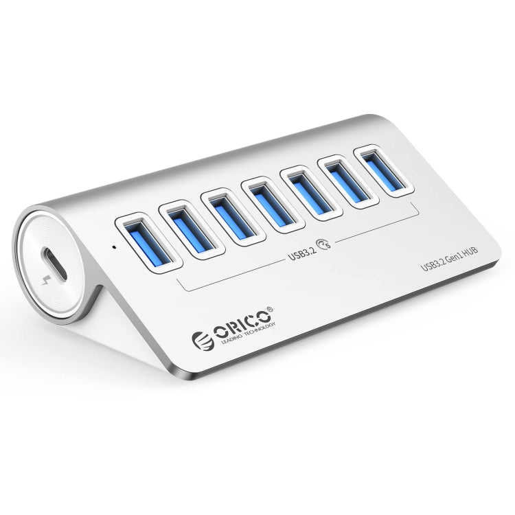 ORICO M3U7 อลูมิเนียมอัลลอย 7 พอร์ต USB 3.2 Gen1 5Gbps HUB พร้อมสาย 1 ม., M3U7 1 ม.