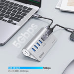 ORICO M3U7 อลูมิเนียมอัลลอย 7 พอร์ต USB 3.2 Gen1 5Gbps HUB พร้อมสาย 1 ม., M3U7 1 ม.