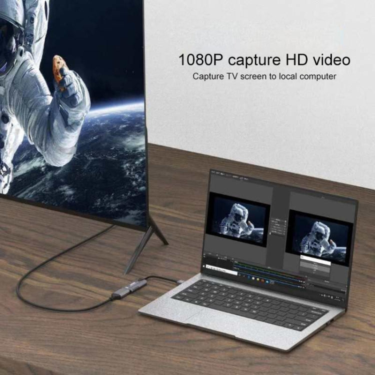 CJK025 USB-C / Type-C ตัวผู้เป็น HDMI ตัวเมีย การ์ดจับภาพเสียงและวิดีโอ, Type-C เป็น HDMI