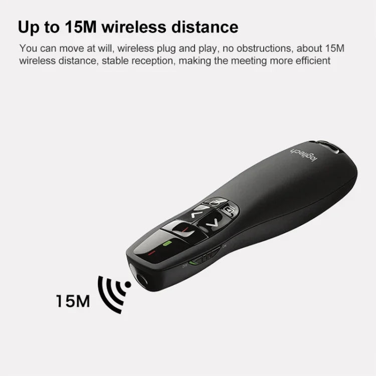 Logitech R400 รีโมทไร้สาย 2.4GHz สำหรับนำเสนอ PPT ปากกา, R400