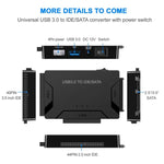 สายแปลง USB 3.0 เป็น SATA / IDE สำหรับฮาร์ดดิสก์ 2.5 นิ้ว / 3.5 นิ้ว SATA IDE HDD ความยาวสาย 1 เมตร รุ่น US160
