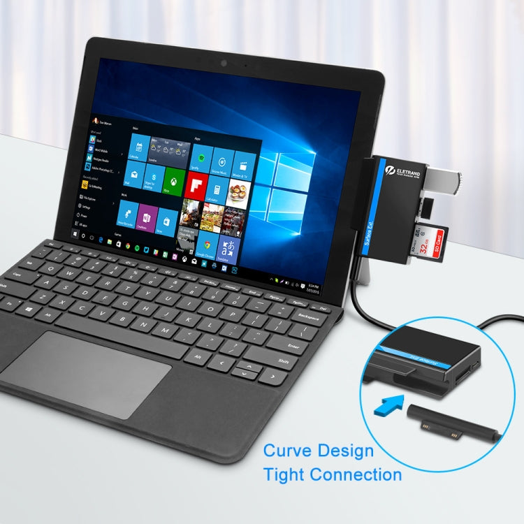 ROCKETEK RT-SGO727 ฮับ USB 3.0 + USB 2.0 + Micro USB สำหรับ Microsoft Surface Go พร้อมช่องใส่การ์ด TF 2 ช่องและ SD Card, RT-SGO727