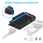 ROCKETEK RT-SGO737 ฮับอินเทอร์เฟซ USB 3.0 2 ช่อง + Micro USB สำหรับ Microsoft Surface Go พร้อมช่องใส่การ์ด TF 2 ช่อง และช่องใส่การ์ด SD, RT-SGO737