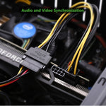 สายไฟจ่ายพลังงานการ์ดวิดีโอ PCI Express SATA 15 พิน เป็น 6 พิน ยาว 20 ซม., SATA 15 พิน เป็นตัวเมีย 6 พิน