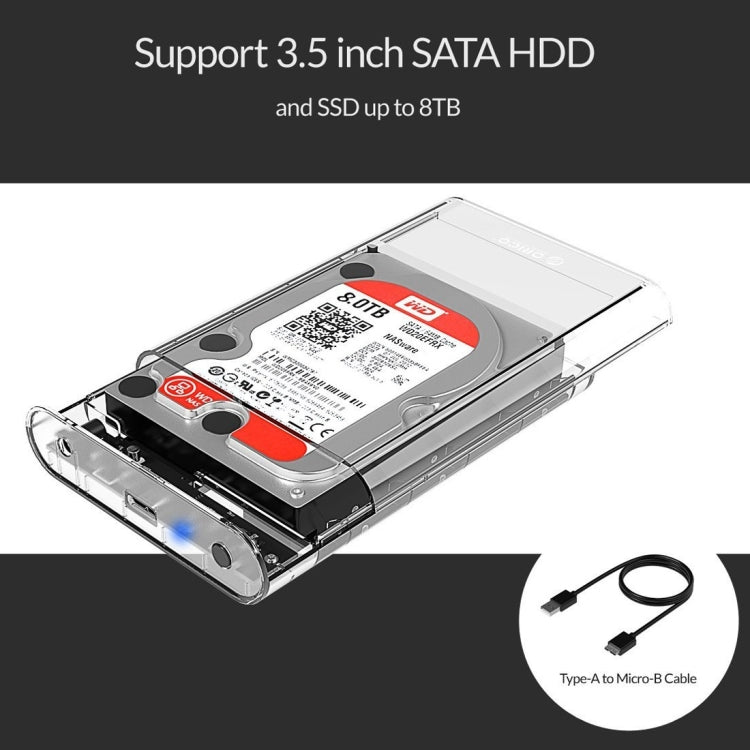 ORICO 3139U3 เคสเก็บฮาร์ดไดรฟ์ภายนอก SATA 3.5 นิ้ว USB 3.0 Micro B, USB 3.0 (3.5 นิ้ว)