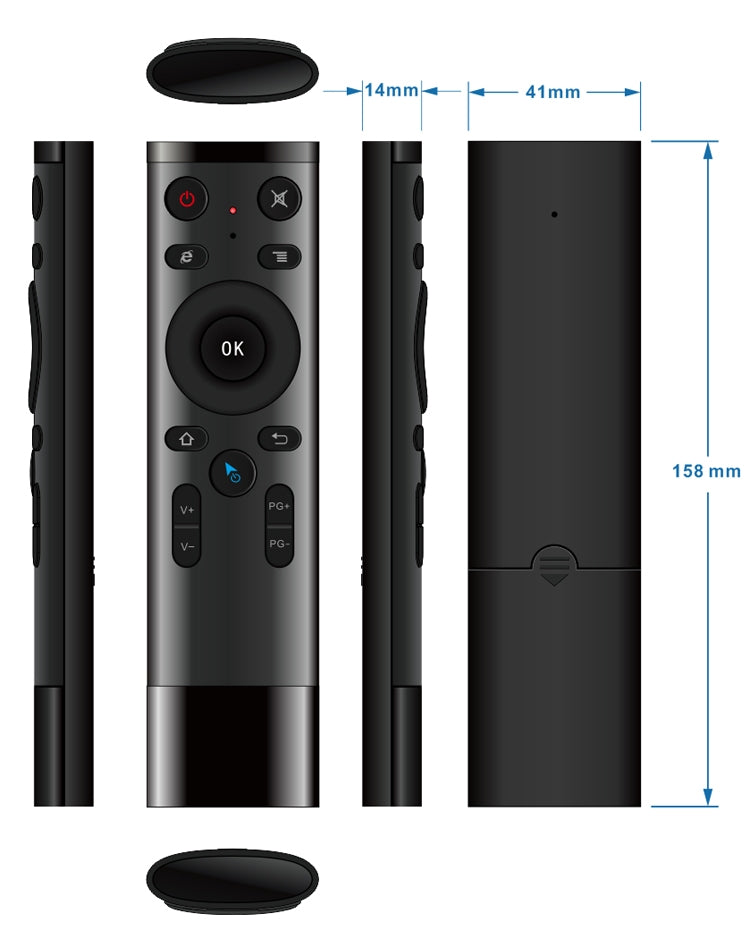 รีโมทคอนโทรลเมาส์อากาศแฟชั่น Q5 2.4G RF 3D ผิวแปรง