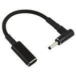 สายถักไนลอนอะแดปเตอร์ PD 100W 18.5-20V ขนาด 3.0 x 1.0 มม. แบบข้อศอก เป็น USB-C / Type-C