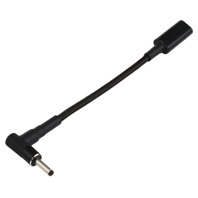 สายถักไนลอนอะแดปเตอร์ PD 100W 18.5-20V ขนาด 3.0 x 1.0 มม. แบบข้อศอก เป็น USB-C / Type-C