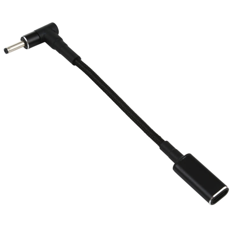 สายถักไนลอนอะแดปเตอร์ PD 100W 18.5-20V ขนาด 3.0 x 1.0 มม. แบบข้อศอก เป็น USB-C / Type-C