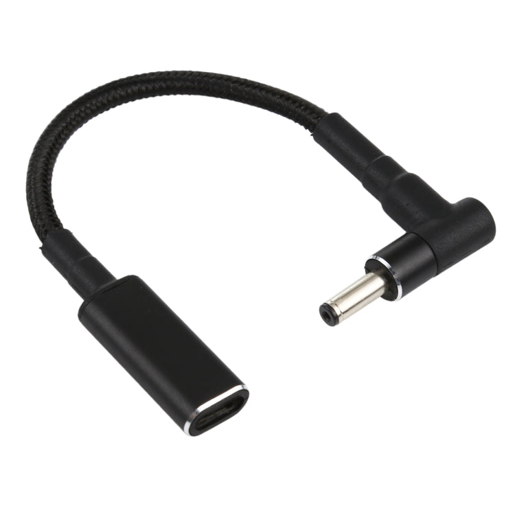 สายถักไนลอนอะแดปเตอร์ PD 100W 18.5-20V ขนาด 4.0 x 1.35 มม. แบบข้อศอก เป็น USB-C / Type-C