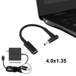สายถักไนลอนอะแดปเตอร์ PD 100W 18.5-20V ขนาด 4.0 x 1.35 มม. แบบข้อศอก เป็น USB-C / Type-C