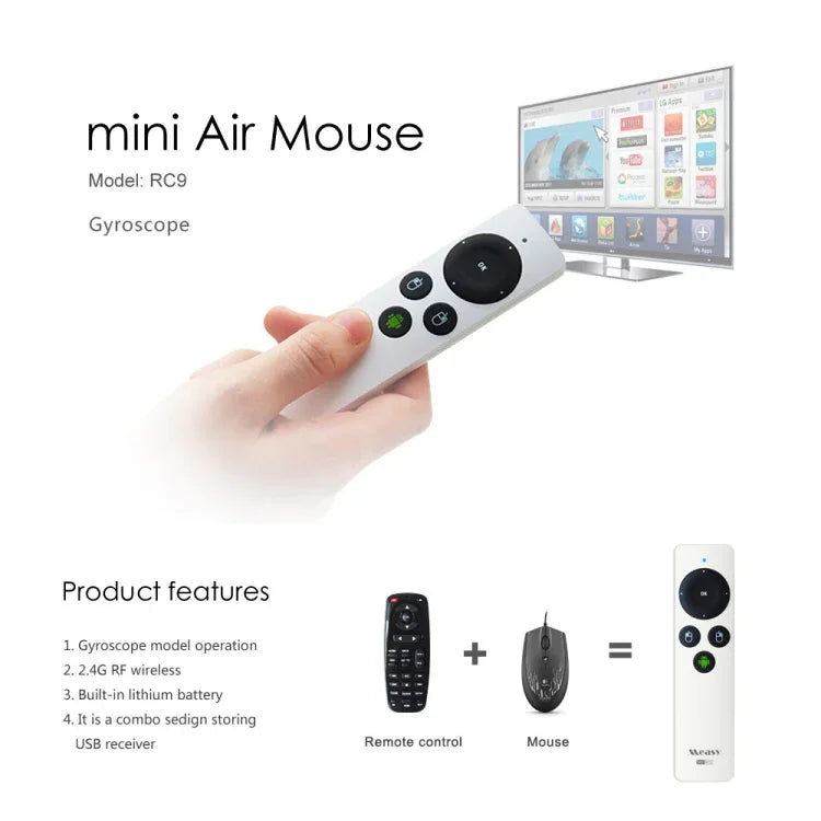 Measy RC9 รีโมทคอนโทรลคีย์บอร์ดไร้สาย Fly Air Mouse 2.4GHz, RC9