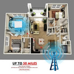 AN-1001 เสาอากาศ HDTV ในร่ม 5dBi/25dBi พร้อมสติ๊กเกอร์สองด้าน, VHF170-230/UHF470-862MHz, AN-1001