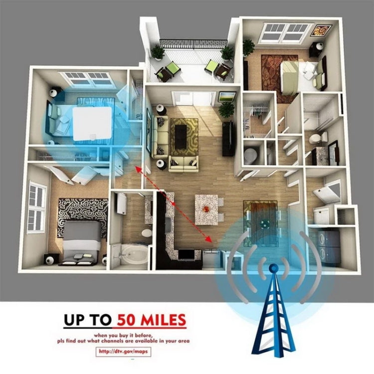AN-1001 เสาอากาศ HDTV ในร่ม 5dBi/25dBi พร้อมสติ๊กเกอร์สองด้าน, VHF170-230/UHF470-862MHz, AN-1001