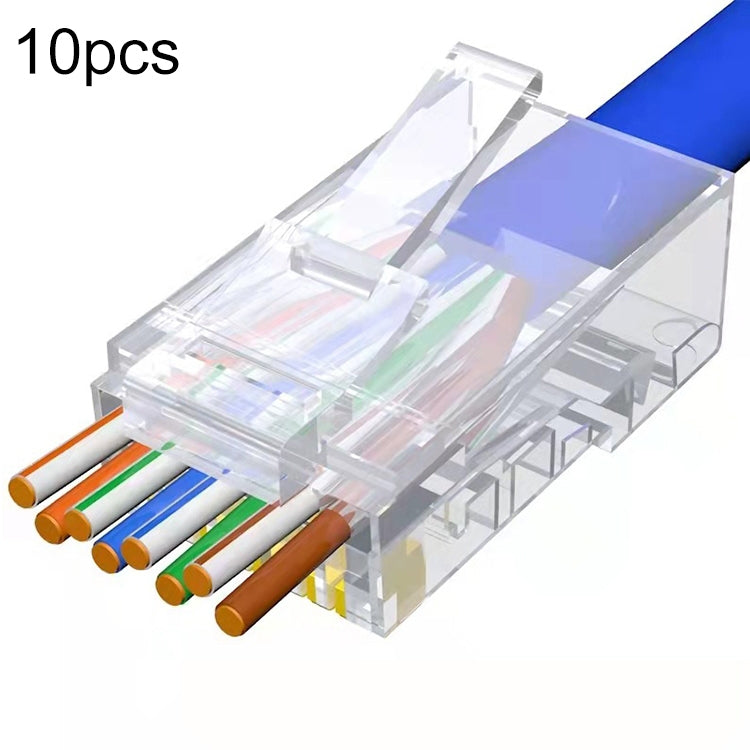 ตัวเชื่อมต่อ RJ45 แบบไม่หุ้มเกราะ Cat6e ผ่านตรง 10 ชิ้น, Cat6e ไม่หุ้มเกราะ