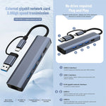 แท่นเชื่อมต่อมัลติฟังก์ชัน BYL-2208TU 5 in 2 USB + USB-C / Type-C เป็น USB HUB อะแดปเตอร์ BYL-2208
