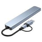 แท่นเชื่อมต่อมัลติฟังก์ชัน BYL-2218TU 8 in 1 USB + USB-C / Type-C เป็น USB HUB อะแดปเตอร์ BYL-2218TU