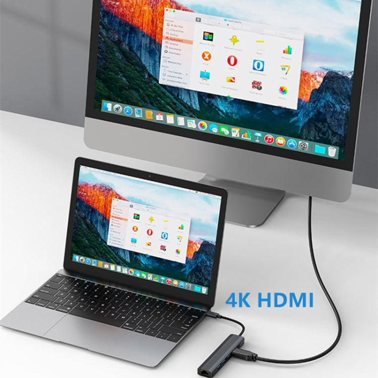 แท่นเชื่อมต่อ USB-C / Type-C เป็น USB 6-in-1 พร้อมพอร์ตเครือข่าย 1000M BYL-2210