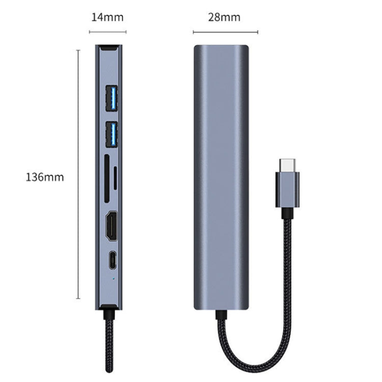 แท่นเชื่อมต่อ USB-C / Type-C เป็น USB 7-in-1 BYL-2303