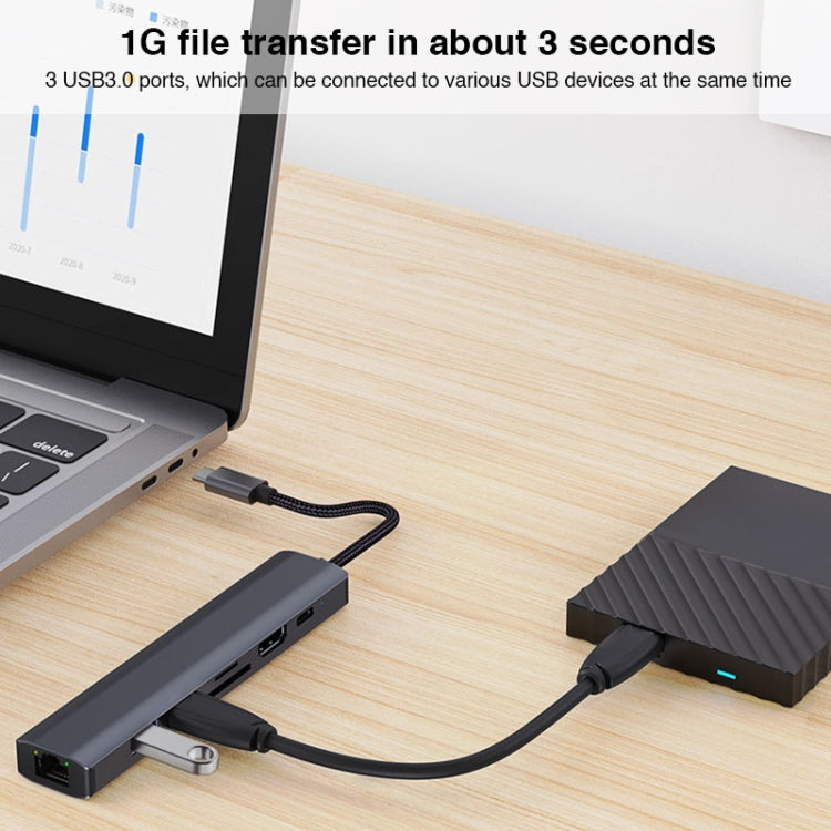 แท่นเชื่อมต่อ USB-C / Type-C เป็น USB 7-in-1 BYL-2303