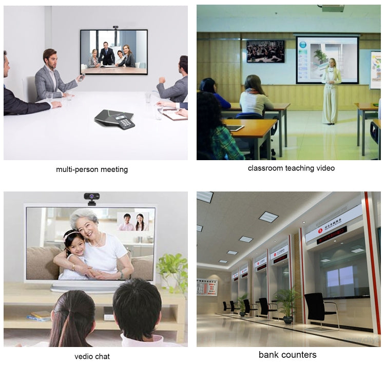 HXSJ S50 เว็บแคม HD 720P 30fps 100 เมกะพิกเซล สำหรับเดสก์ท็อป / แล็ปท็อป / สมาร์ททีวี พร้อมไมโครโฟนดูดซับเสียง 10 เมตร ความยาวสาย: 1.4 เมตร, S50
