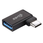 อะแดปเตอร์โลหะ Type-C / USB-C ตัวผู้ เป็น USB 3.2 ตัวเมีย แบบหัวงอ 90 องศา, Type-C ตัวผู้ เป็น USB 3.2 ตัวเมีย