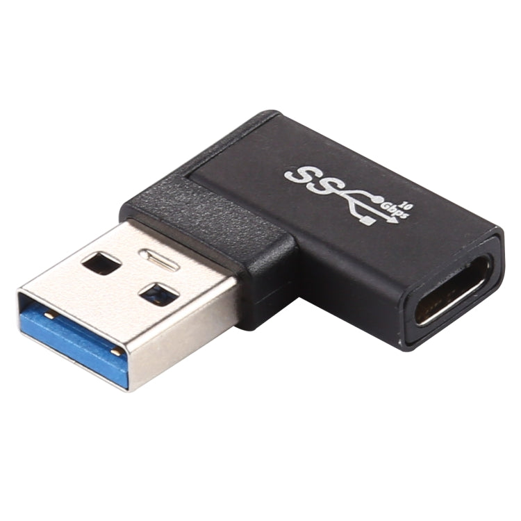 อะแดปเตอร์โลหะ Type-C / USB-C ตัวเมีย เป็น USB 3.0 ตัวผู้ แบบหัวงอ 90 องศา, Type-C ตัวเมีย เป็น USB 3.0 ตัวผู้