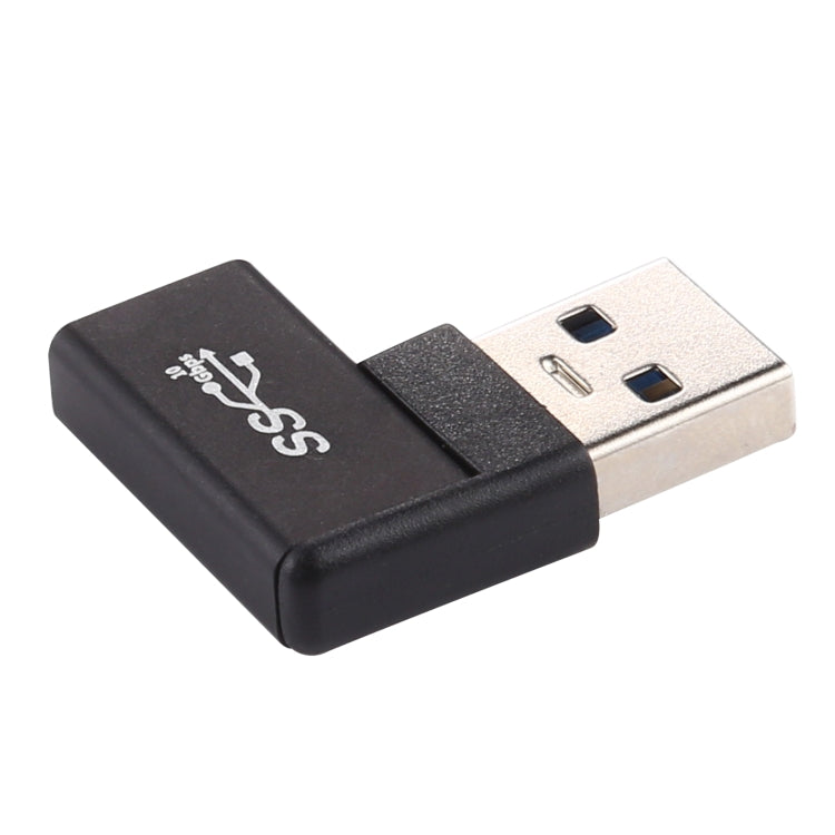 อะแดปเตอร์โลหะ Type-C / USB-C ตัวเมีย เป็น USB 3.0 ตัวผู้ แบบหัวงอ 90 องศา, Type-C ตัวเมีย เป็น USB 3.0 ตัวผู้