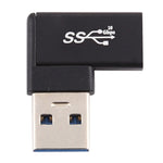 อะแดปเตอร์โลหะ Type-C / USB-C ตัวเมีย เป็น USB 3.0 ตัวผู้ แบบหัวงอ 90 องศา, Type-C ตัวเมีย เป็น USB 3.0 ตัวผู้