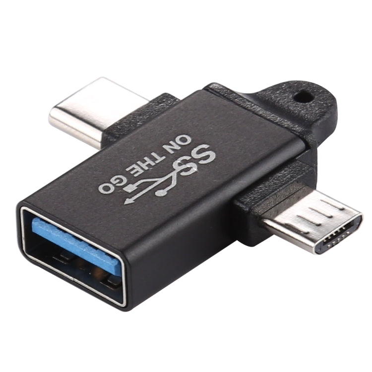 อะแดปเตอร์โลหะ USB 3.0 ตัวเมีย เป็น Type-C / USB-C ตัวผู้ + Micro ตัวผู้, USB 3.0 ตัวเมีย เป็น Type-C ตัวผู้ + Micro ตัวผู้