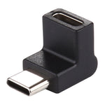 อะแดปเตอร์โลหะ Type-C / USB-C ตัวผู้ เป็น Type-C / USB-C ตัวเมีย แบบหัวงอ 90 องศา, Type-C ตัวผู้ เป็น Type-C ตัวเมีย