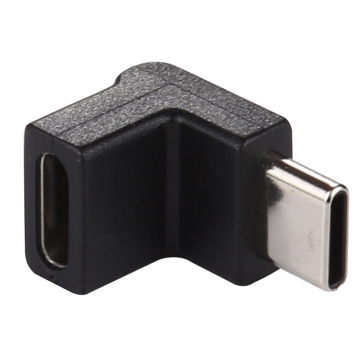 อะแดปเตอร์โลหะ Type-C / USB-C ตัวผู้ เป็น Type-C / USB-C ตัวเมีย แบบหัวงอ 90 องศา, Type-C ตัวผู้ เป็น Type-C ตัวเมีย