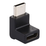 อะแดปเตอร์โลหะ Type-C / USB-C ตัวผู้ เป็น Type-C / USB-C ตัวเมีย แบบหัวงอ 90 องศา, Type-C ตัวผู้ เป็น Type-C ตัวเมีย