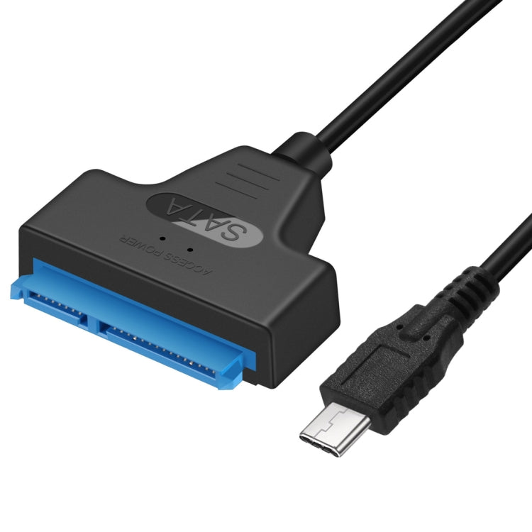สายแปลงข้อมูล USB-C / Type-C 3.1 ตัวผู้เป็น SATA (15 พิน + 7 พิน) HDD ความยาว: 20cm, Type-C เป็น SATA