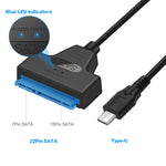 สายแปลงข้อมูล USB-C / Type-C 3.1 ตัวผู้เป็น SATA (15 พิน + 7 พิน) HDD ความยาว: 20cm, Type-C เป็น SATA