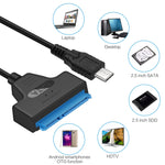สายแปลงข้อมูล USB-C / Type-C 3.1 ตัวผู้เป็น SATA (15 พิน + 7 พิน) HDD ความยาว: 20cm, Type-C เป็น SATA