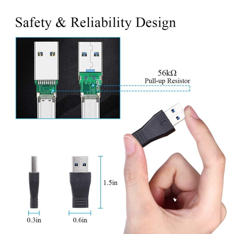 อะแดปเตอร์เชื่อมต่อ USB 3.0 ตัวผู้เป็น USB-C / Type-C 3.1 ตัวเมีย, AM เป็น USB Type-C