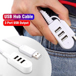 อะแดปเตอร์ HUB USB A ยาว 30 ซม. เป็น 3 พอร์ต USB ตัวเมีย ทำจาก TPE