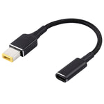 สายชาร์จ PD 100W 18.5-20V ปลั๊กสี่เหลี่ยมเป็น USB-C / Type-C ถักไนลอน สำหรับโน้ตบุ๊ก Lenovo