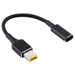สายชาร์จ PD 100W 18.5-20V ปลั๊กสี่เหลี่ยมเป็น USB-C / Type-C ถักไนลอน สำหรับโน้ตบุ๊ก Lenovo