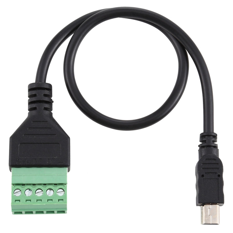 สายอะแดปเตอร์ USB ตัวผู้ 5 พิน แบบไม่ต้องบัดกรี พร้อมขั้วต่อแบบเสียบ ความยาว: 30cm, ตัวผู้ 5 พิน