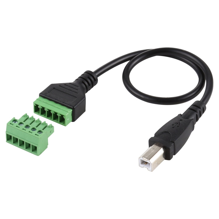 สายอะแดปเตอร์ USB Type-B ตัวผู้เป็นขั้วต่อแบบเสียบ 5 พิน แบบไม่ต้องบัดกรี ความยาว: 30cm, USB Type-B ตัวผู้