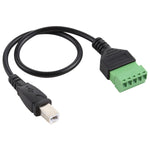 สายอะแดปเตอร์ USB Type-B ตัวผู้เป็นขั้วต่อแบบเสียบ 5 พิน แบบไม่ต้องบัดกรี ความยาว: 30cm, USB Type-B ตัวผู้
