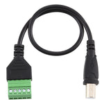 สายอะแดปเตอร์ USB Type-B ตัวผู้เป็นขั้วต่อแบบเสียบ 5 พิน แบบไม่ต้องบัดกรี ความยาว: 30cm, USB Type-B ตัวผู้