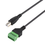 สายอะแดปเตอร์ USB Type-B ตัวผู้เป็นขั้วต่อแบบเสียบ 5 พิน แบบไม่ต้องบัดกรี ความยาว: 30cm, USB Type-B ตัวผู้