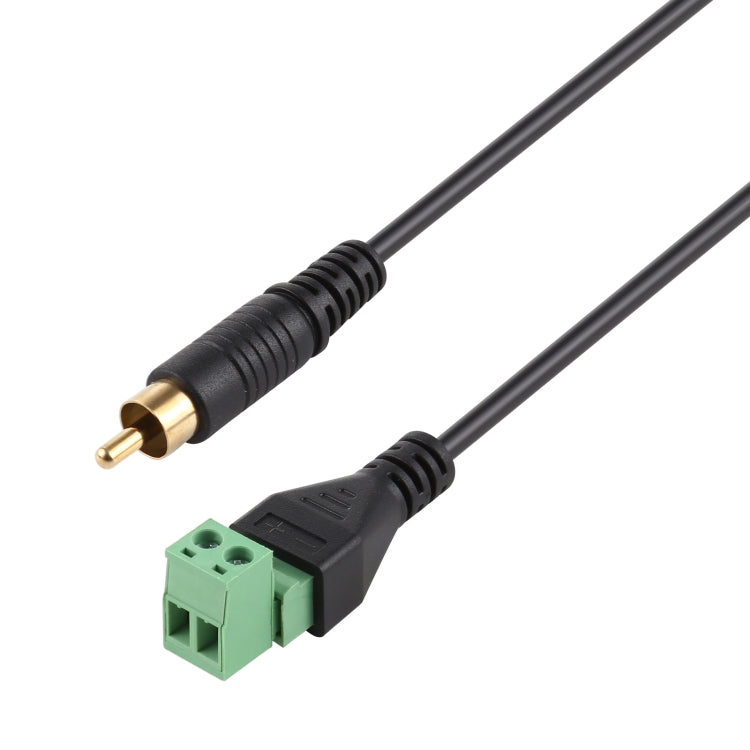 สายอะแดปเตอร์เชื่อมต่อ RCA ตัวผู้ชุบทองไปยังขั้วต่อแบบ 2 ขาแบบถอดได้ ไม่ต้องบัดกรี USB ตัวเชื่อมต่อแบบไม่ต้องบัดกรี ความยาว 30 ซม. RCA ตัวผู้