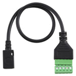 สายอะแดปเตอร์เชื่อมต่อ Micro USB ตัวเมียไปยังขั้วต่อแบบ 5 ขาแบบถอดได้ ไม่ต้องบัดกรี USB ตัวเชื่อมต่อแบบไม่ต้องบัดกรี ความยาว 30 ซม. Micro USB ตัวเมีย