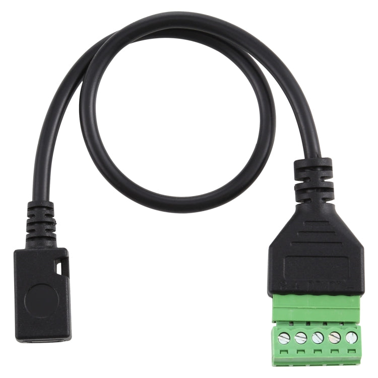 สายอะแดปเตอร์เชื่อมต่อ Micro USB ตัวเมียไปยังขั้วต่อแบบ 5 ขาแบบถอดได้ ไม่ต้องบัดกรี USB ตัวเชื่อมต่อแบบไม่ต้องบัดกรี ความยาว 30 ซม. Micro USB ตัวเมีย