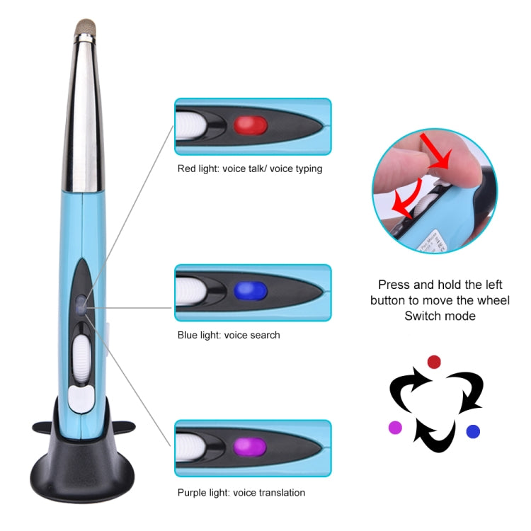 เมาส์ออปติคอลไร้สายอัจฉริยะ 4 ปุ่ม PR-06S พร้อมฟังก์ชันปากกา Stylus รองรับการสั่งงานด้วยเสียง / การแปล สีแดง สีเทา สีน้ำเงิน